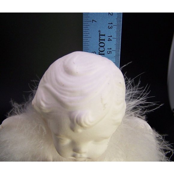 Angel Statue Small Pink Roses Ribbons Cherub Room Decor Memorial 6" - Picture 7 of 8